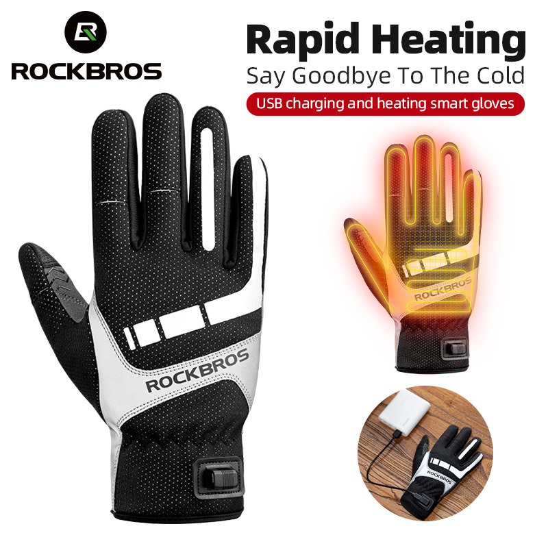 Heated Gloves Electric - ROCKBROS podgrzewane rękawiczki zimowe rękawiczki rowerowe