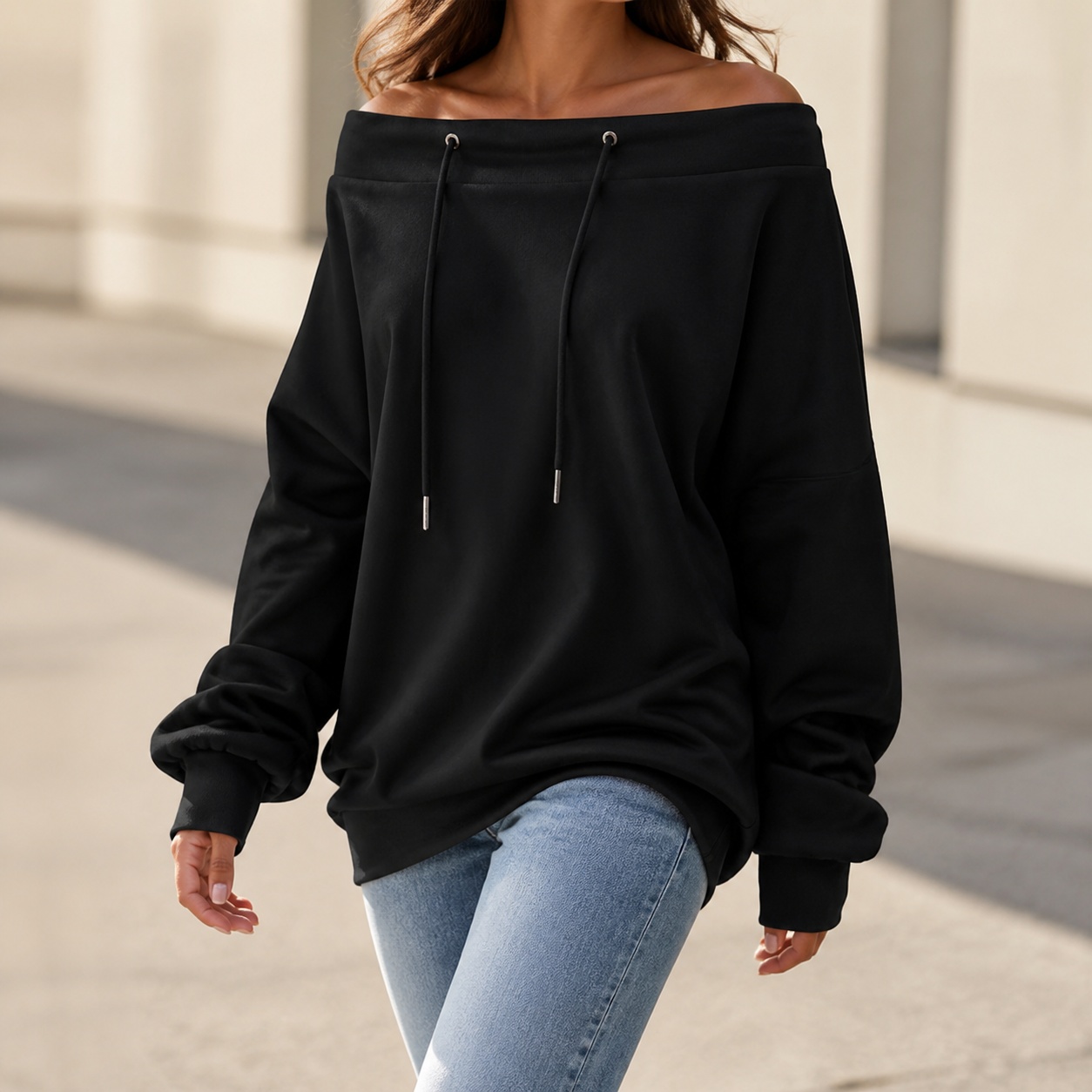 Damska bluza z odkrytymi ramio – Winter Clothing Drawing recenzja i cena